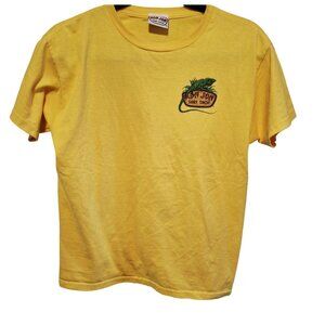 Ron Jon Surf Shop Yellow T-Shirt With Iguana Graphic Front & Back Design Short S